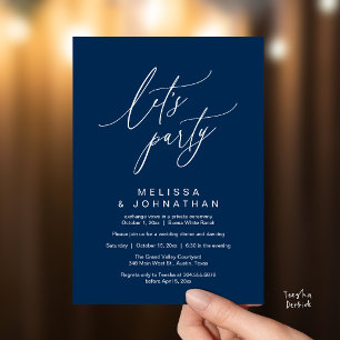 Invitación Vamos a la Fiesta, Recepción de Boda Romántica Mod