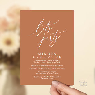 Invitación Vamos a la Fiesta, Recepción de Boda Romántica Mod
