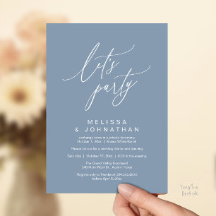 Invitación Vamos a la Fiesta, Recepción de Boda Romántica Mod