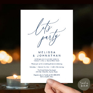 Invitación Vamos a la Fiesta, Recepción de Boda Romántica Mod