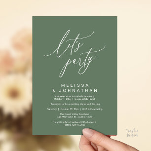 Invitación Vamos a la Fiesta, Recepción de Boda Romántica Mod