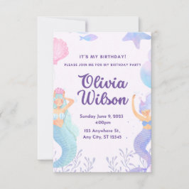 Invitación Vamos a la Fiesta Sirenas
