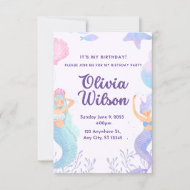 Invitación Vamos a la Fiesta Sirenas