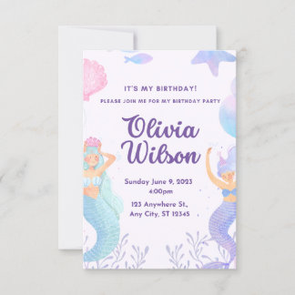 Invitación Vamos a la Fiesta Sirenas