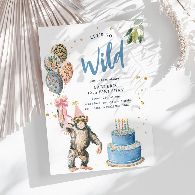 Invitación Vamos a lo salvaje' Cumpleaños de chicos con anima (Subido por el creador)