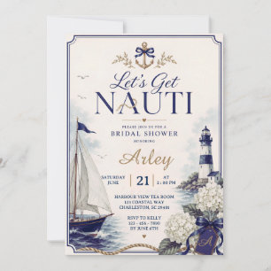 Invitación Vamos a Nauti Despedida de Soltera Náutica Costera