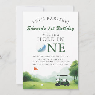 Invitación Vamos a Par-Tee Carrito de Golf Diversión 1er Cump