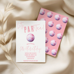 Invitación ¡Vamos a ParTee! Fiesta temática de golf rosa y bl