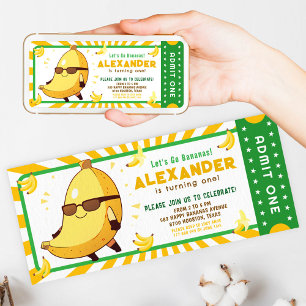 Invitación Vamos a pasear por el banano divertido billete de