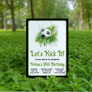 Invitación ¡Vamos a Patear!  Cumpleaños Temático de Fútbol pa