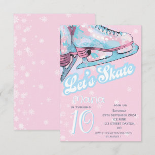 Invitación "Vamos a patinar" fiesta de cumpleaños de patinaje