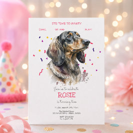Invitación Vamos a pawtear, fiesta de cumpleaños del perro