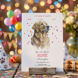 Invitación Vamos a pawtear, fiesta de cumpleaños del perro
