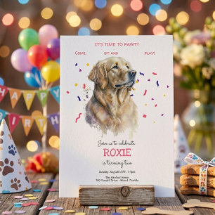 Invitación Vamos a pawtear, fiesta de cumpleaños del perro