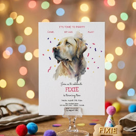 Invitación Vamos a pawtear, fiesta de cumpleaños del perro