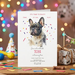 Invitación Vamos a pawtear, fiesta de cumpleaños del perro