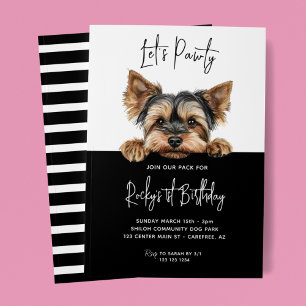 Invitación Vamos a Pawty Yorkshire Terrier Perro 1er Cumpleañ