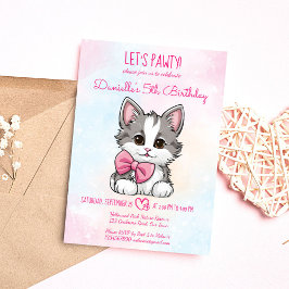 Invitación Vamos a petulante lindo gatito de cumpleaños