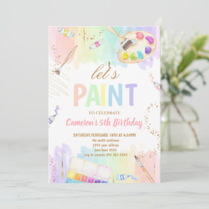 Invitación Vamos a pintar arte Cumpleaños de pintura de arte