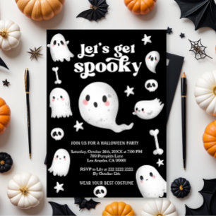 Invitación Vamos a ponernos espeluznantes, fiesta de Hallowee