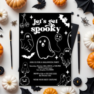 Invitación Vamos a ponernos espeluznantes, fiesta de Hallowee