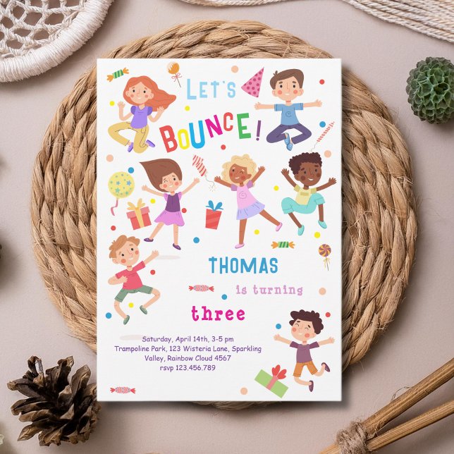 Invitación Vamos a rebotar saltando al cumpleaños de los niño (Subido por el creador)