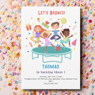 Invitación Vamos a rebotar saltando por el cumpleaños de los