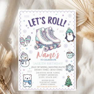 Invitación Vamos a Rodar Cumpleaños de Patinaje en Línea Past
