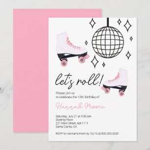 Invitación Vamos a Rodar Fiesta de Cumpleaños de Niña con Pat