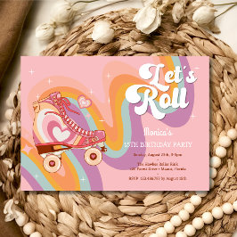 Invitación Vamos a rodar fiesta de cumpleaños de patinaje sob