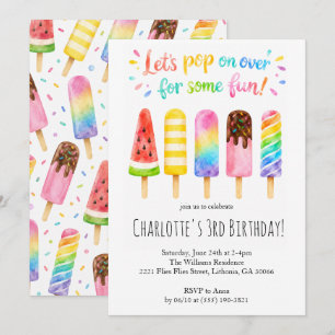 Invitación Vamos a saltar sobre piruletas de cumpleaños de ac