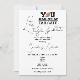 Invitación Vamos a sastre y celebrar la ducha de las parejas 