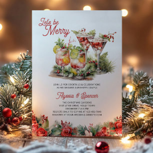 Invitación Vamos a ser alegres cócteles de Navidad Boda Showe