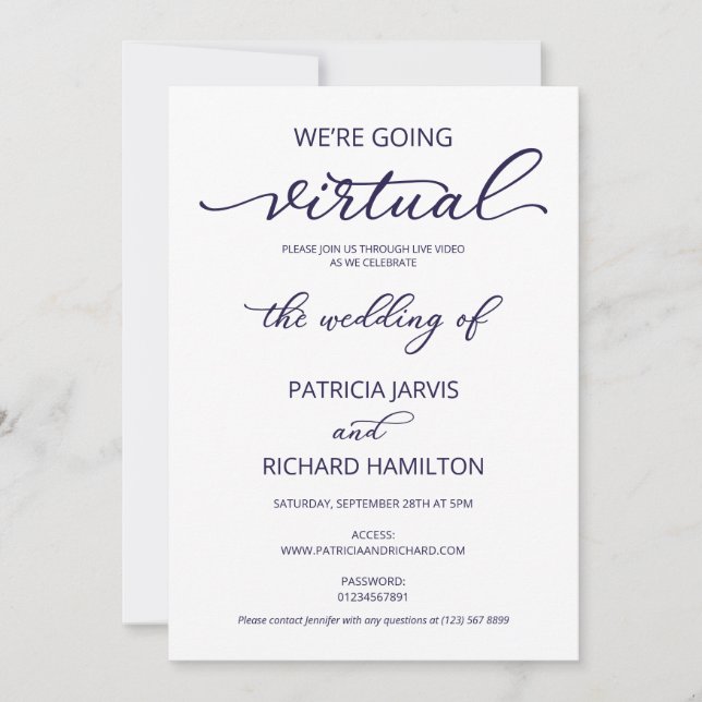 Invitación Vamos a ser Bodas virtuales de distanciamiento soc (Anverso)