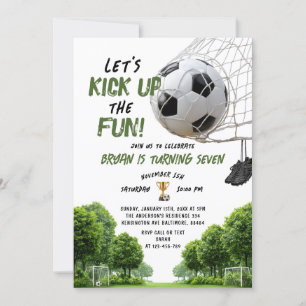 Invitación Vamos a Subir la Diversión Chico Cumpleaños de Fút