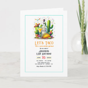 Invitación Vamos a Tacos 'Bout un Cumpleaños – Fiesta de Cump