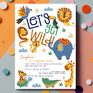 Invitación Vamos a tener animales salvajes de safari niños fi
