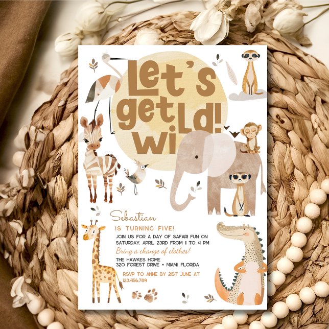 Invitación Vamos a tener animales salvajes de safari niños fi (Subido por el creador)