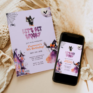 Invitación Vamos a tener el cumpleaños de Spooky Little witch