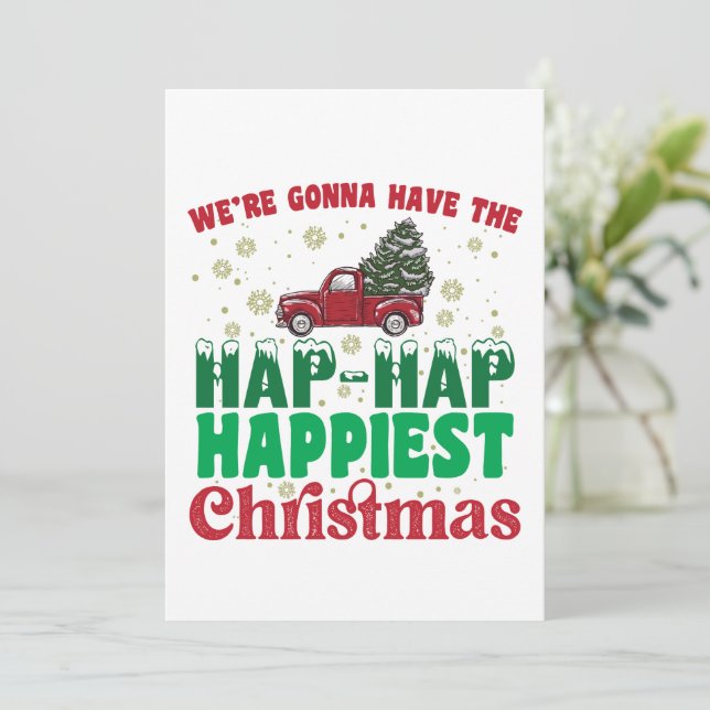 Invitación Vamos A Tener Los Navidades Más Felices Del Hap. (Anverso de pie)