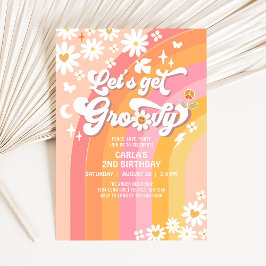 Invitación Vamos a tener un cumpleaños hippie Daisy Groovy