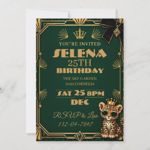 Invitación Vamos a tener un cumpleaños salvaje con estampado