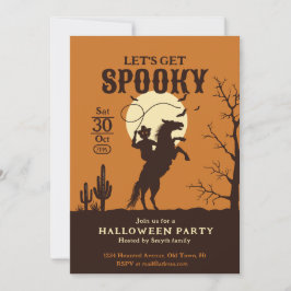 Invitación Vamos a tener un vaquero de calabaza espeluznante