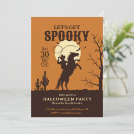 Invitación Vamos a tener un vaquero de calabaza espeluznante