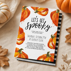 Invitación Vamos a tener una calabaza de Halloween con acuare