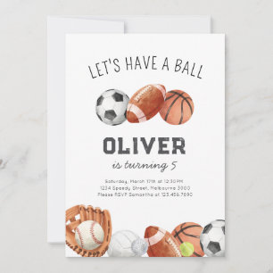 Invitación Vamos a tener una fiesta de cumpleaños de deportes