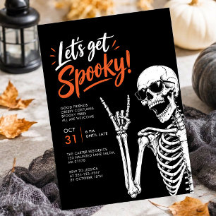 Invitación Vamos a tener una fiesta de Halloween de esqueleto