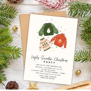 Invitación Vamos a tener una fiesta de Navidad con suéteres f