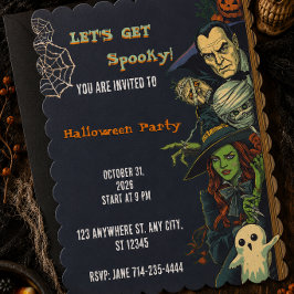 Invitación Vamos a tener una fiesta espeluznante de Halloween