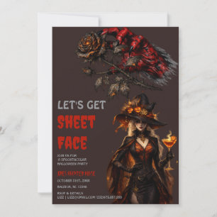 Invitación Vamos a tener una fiesta floral de Halloween con l